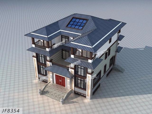 新中式別墅設(shè)計(jì)圖，大氣恢弘、氣派非凡，難得的一款豪華好戶型