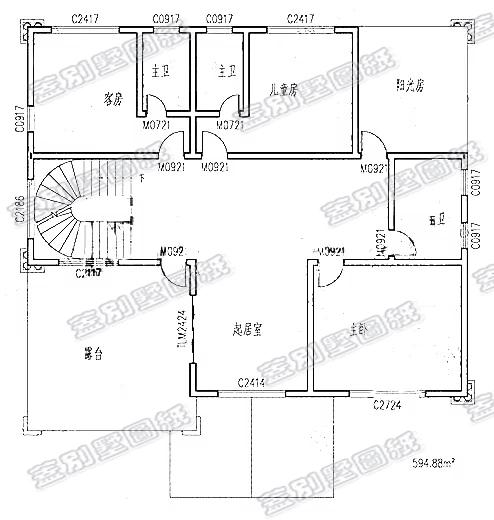 三層（兩層半）農(nóng)村別墅設計圖，帶陽光花房+臥室套房，設計簡單大方