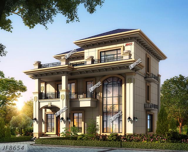 三層歐式別墅設(shè)計圖，7居室，大露臺，蓋一棟就是享受