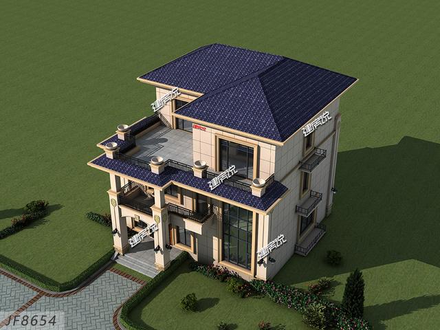 三層歐式別墅設(shè)計圖，7居室，大露臺，蓋一棟就是享受