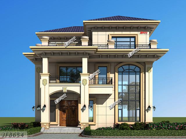 三層歐式別墅設(shè)計圖，7居室，大露臺，蓋一棟就是享受