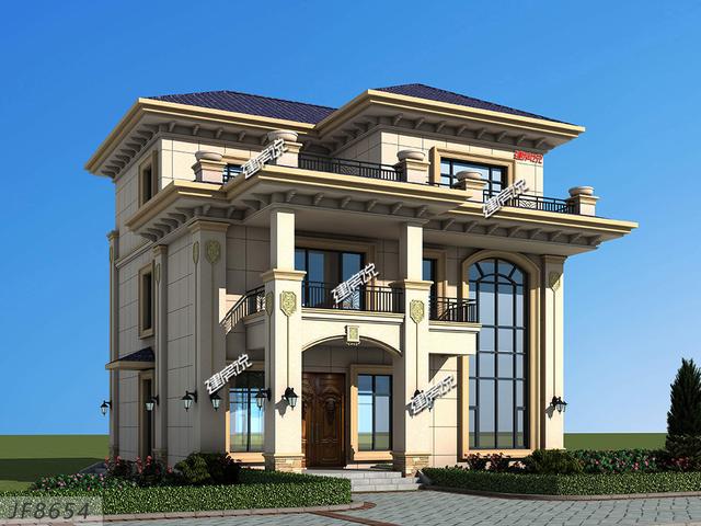 三層歐式別墅設(shè)計圖，7居室，大露臺，蓋一棟就是享受