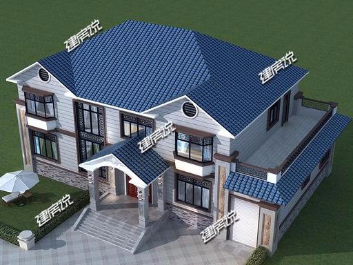 這款二層新中式別墅，外觀非常的漂亮，雖只有二層，卻一點(diǎn)不輸高層