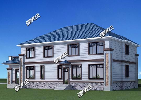 這款二層新中式別墅，外觀非常的漂亮，雖只有二層，卻一點(diǎn)不輸高層