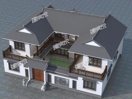 這款中國最美四合院別墅設(shè)計(jì)圖，別墅占地方正，四平八穩(wěn)，大氣的很