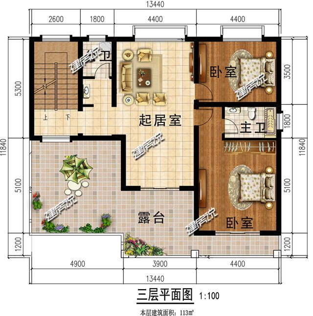 豪華大氣三層歐式別墅設(shè)計圖，多窗多露臺，室內(nèi)布局溫馨實用