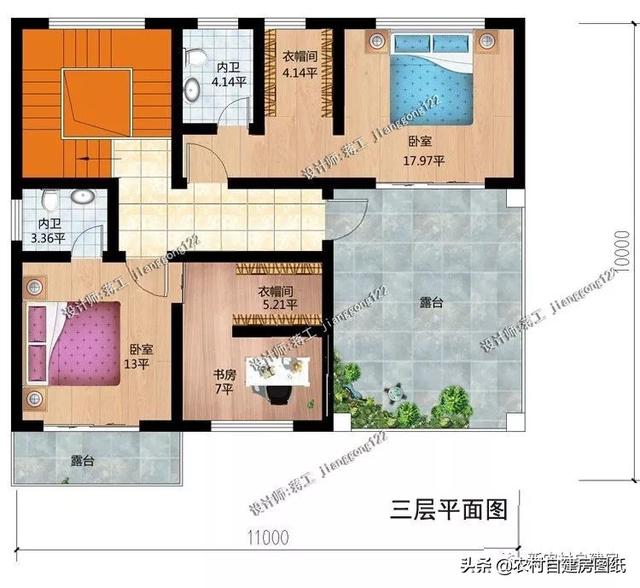 120平的三層別墅設(shè)計圖，2款案例25萬和35萬，時尚和經(jīng)典中式你建哪款？