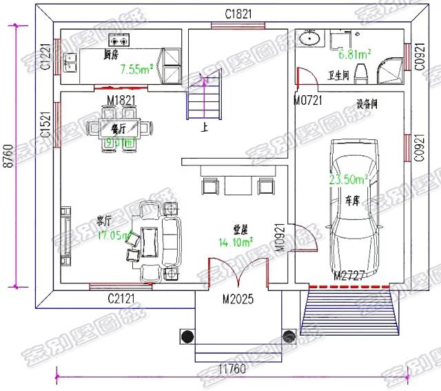 100平米帶車庫鄉(xiāng)村小別墅設計圖，您理想的溫馨小別墅！