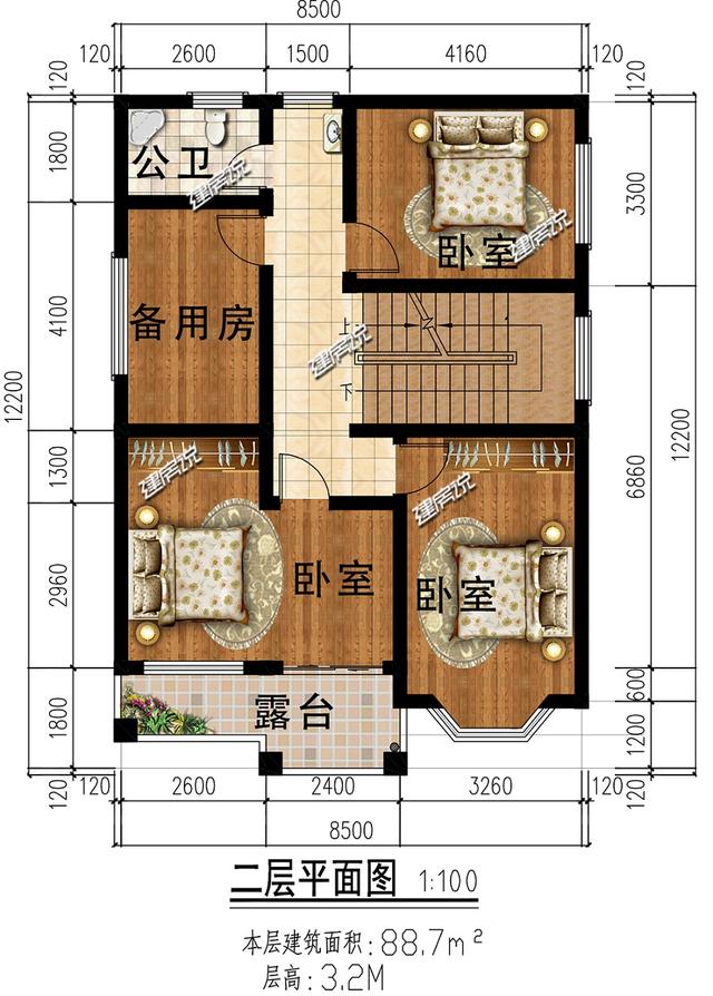 占地95㎡的3層別墅設(shè)計(jì)圖，開春就建一棟，搶個(gè)好彩頭