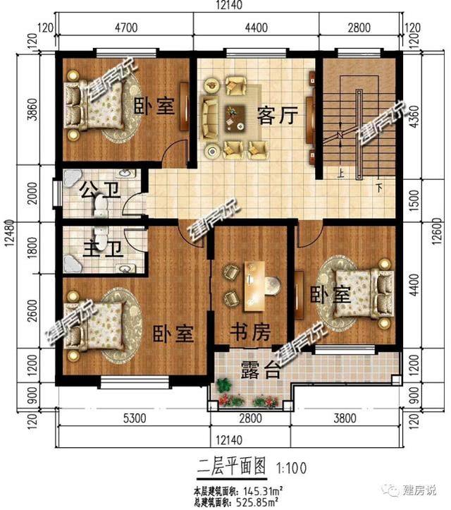 3層實用別墅設計圖，老家建新房，我強烈推薦這款！