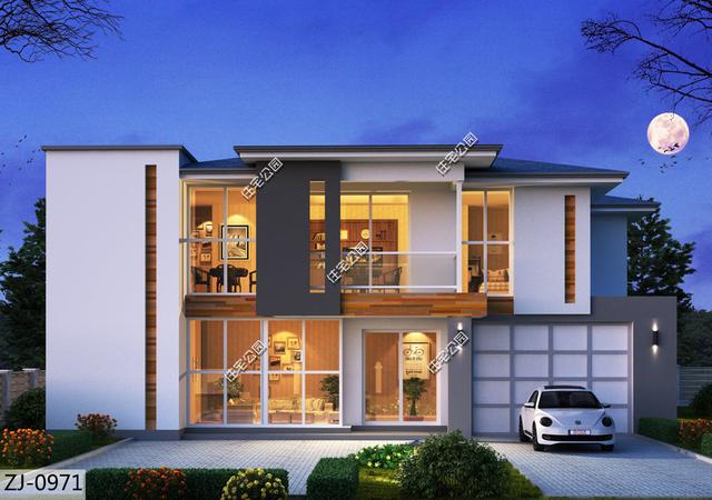 現(xiàn)代兩層農(nóng)村別墅設(shè)計圖，現(xiàn)代別墅太開放家里人接受不了！