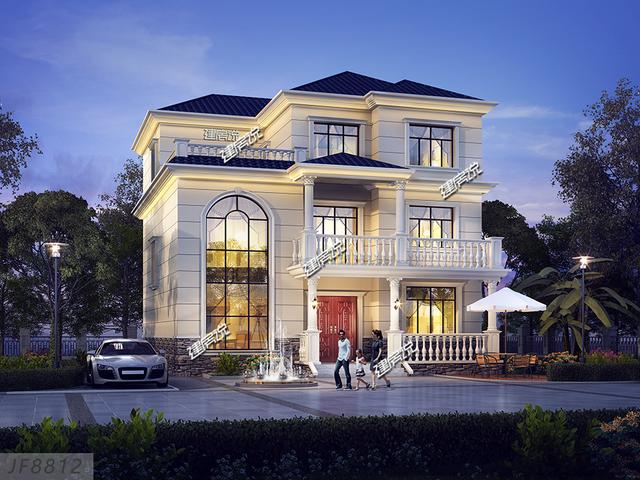 豪華歐式別墅設(shè)計(jì)圖，賺到了，花45萬建棟，等著門檻被踏爛