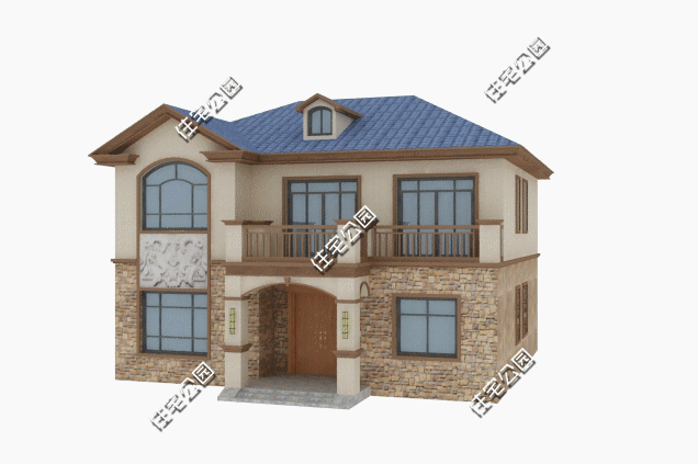 二層歐式別墅設(shè)計圖，外觀造型優(yōu)雅，室內(nèi)布局合理