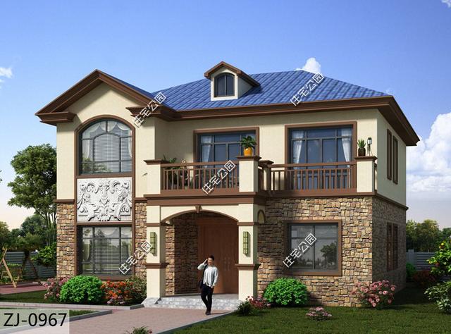 二層歐式別墅設(shè)計圖，外觀造型優(yōu)雅，室內(nèi)布局合理