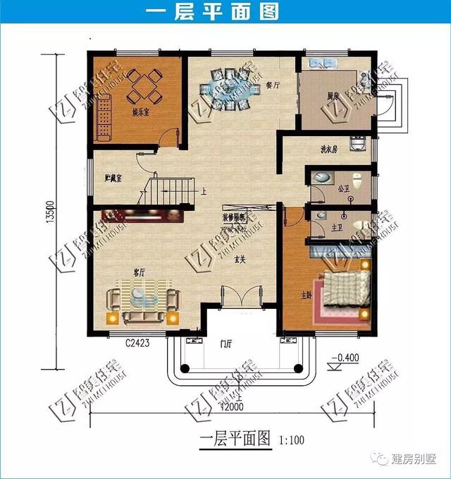 兩棟農(nóng)村自建房設(shè)計圖，布局能滿足現(xiàn)代式生活的需要，方便實用
