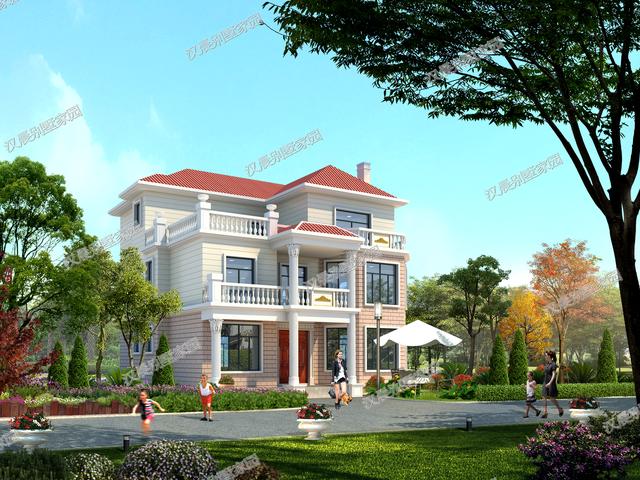 經(jīng)典氣派農(nóng)村別墅設(shè)計圖，13.1X11.4米，提高了居住的安全舒適性