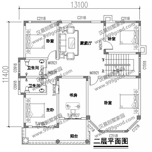 經(jīng)典氣派農(nóng)村別墅設(shè)計圖，13.1X11.4米，提高了居住的安全舒適性