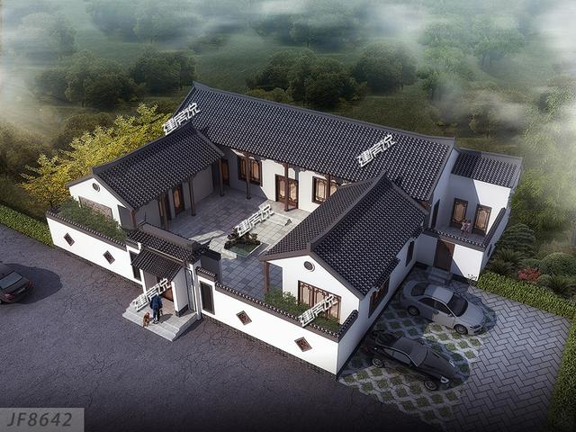 中國最好看中式四合院別墅設(shè)計圖，占地方正，四平八穩(wěn)，左右對稱