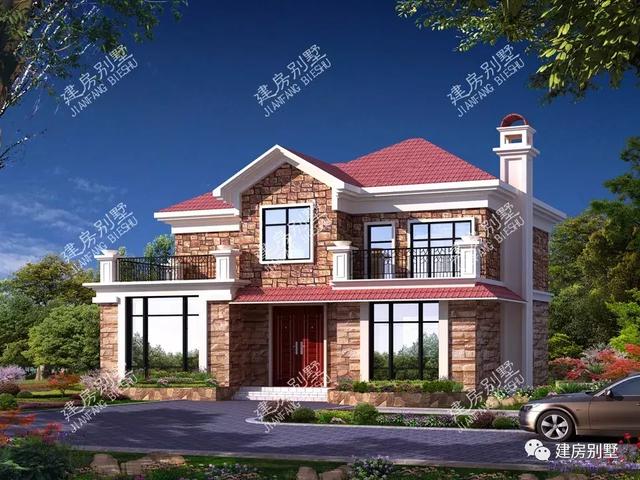 農(nóng)村別墅設(shè)計圖，都帶觀景露臺，外觀精致漂亮，戶型美觀