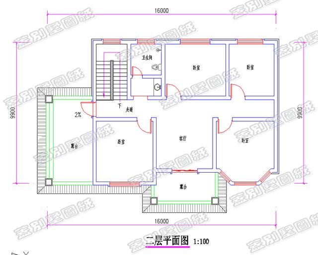 帶車庫二層別墅設(shè)計(jì)圖，設(shè)計(jì)富有立體感，滿足大部分農(nóng)村家庭的住房需求