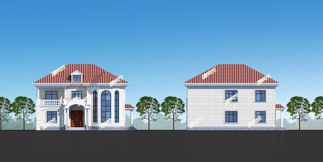 這套框架結構農村別墅設計圖，造價30萬，外觀簡約清新，布局實用合理