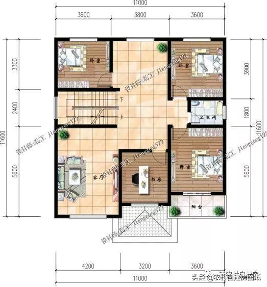 4款11×12米三層農(nóng)村別墅，第2款比較普通，但是卻勝在經(jīng)濟(jì)實(shí)用。
