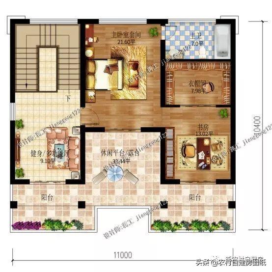 4款11×12米三層農(nóng)村別墅，第2款比較普通，但是卻勝在經(jīng)濟(jì)實(shí)用。