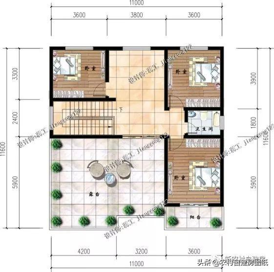 4款11×12米三層農(nóng)村別墅，第2款比較普通，但是卻勝在經(jīng)濟(jì)實(shí)用。