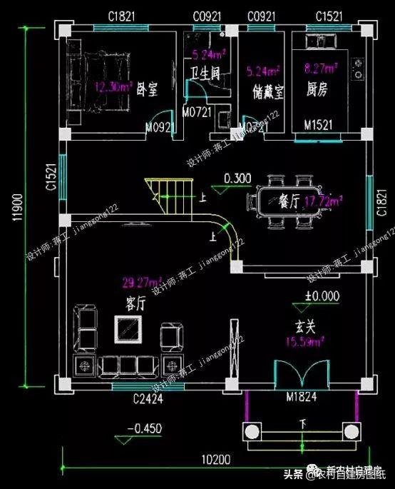 4款11×12米三層農(nóng)村別墅，第2款比較普通，但是卻勝在經(jīng)濟(jì)實(shí)用。