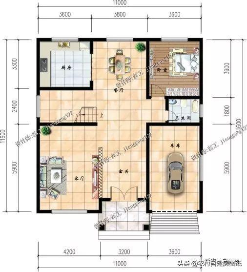 4款11×12米三層農(nóng)村別墅，第2款比較普通，但是卻勝在經(jīng)濟(jì)實(shí)用。