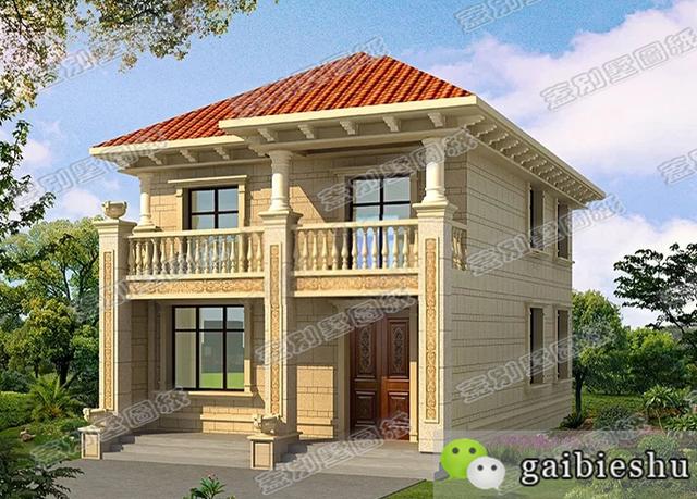 88平米二層歐式小別墅設(shè)計(jì)圖，設(shè)計(jì)優(yōu)雅別致，20萬(wàn)以內(nèi)就能蓋起來(lái)。