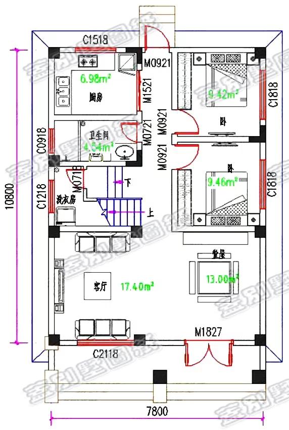 88平米二層歐式小別墅設(shè)計(jì)圖，設(shè)計(jì)優(yōu)雅別致，20萬(wàn)以內(nèi)就能蓋起來(lái)。