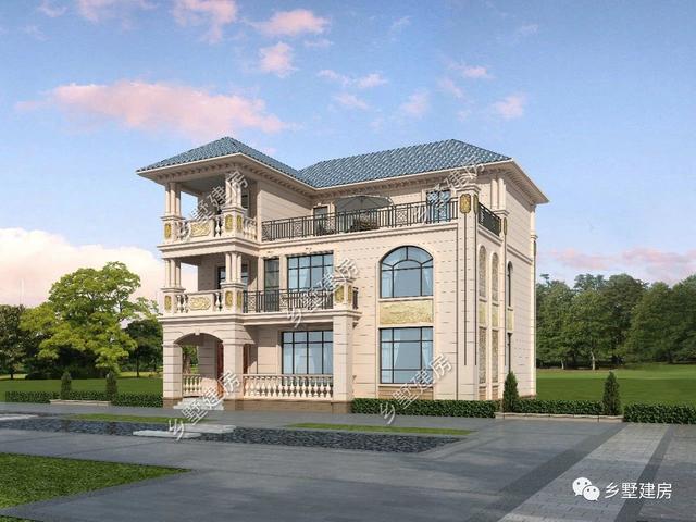 14x11米三層歐式自建房，大氣簡約而不失美觀，在村里建一棟，很氣派！