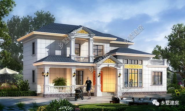 14x11米三層歐式自建房，大氣簡約而不失美觀，在村里建一棟，很氣派！