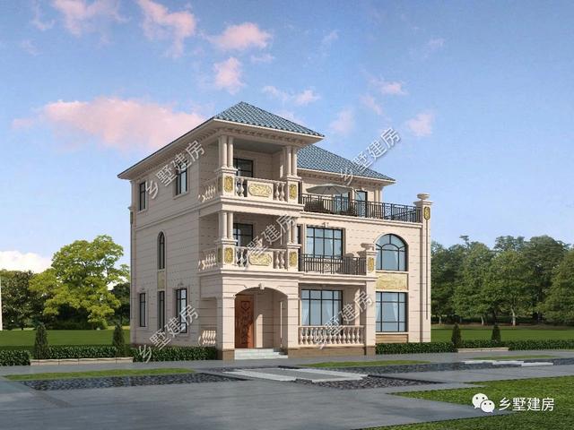 14x11米三層歐式自建房，大氣簡約而不失美觀，在村里建一棟，很氣派！