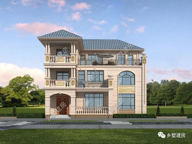 14x11米三層歐式自建房，大氣簡約而不失美觀，在村里建一棟，很氣派！