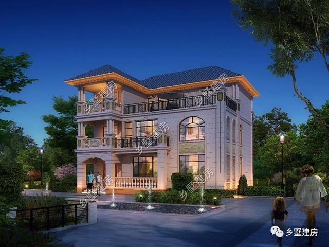 14x11米三層歐式自建房，大氣簡約而不失美觀，在村里建一棟，很氣派！