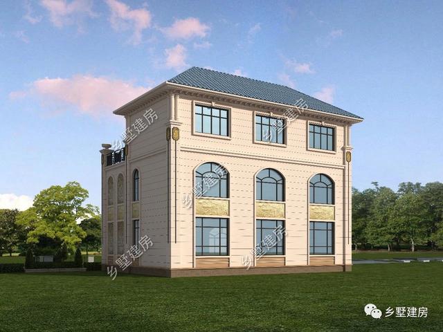 14x11米三層歐式自建房，大氣簡約而不失美觀，在村里建一棟，很氣派！