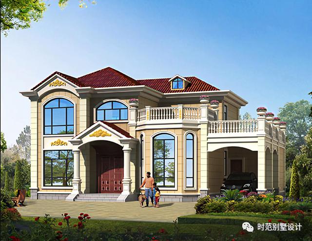 帶車庫的二層歐式農(nóng)村自建房，外觀大氣亮眼，布局方正合理，適合你嗎？