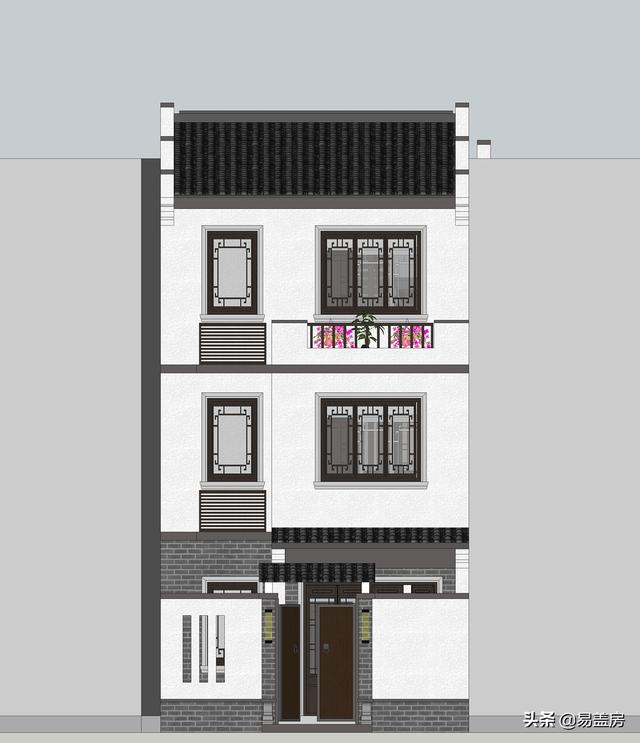 三層徽派別墅設(shè)計(jì)圖，28萬(wàn)輕輕松松拿下，寬敞臥室鄉(xiāng)親都羨慕