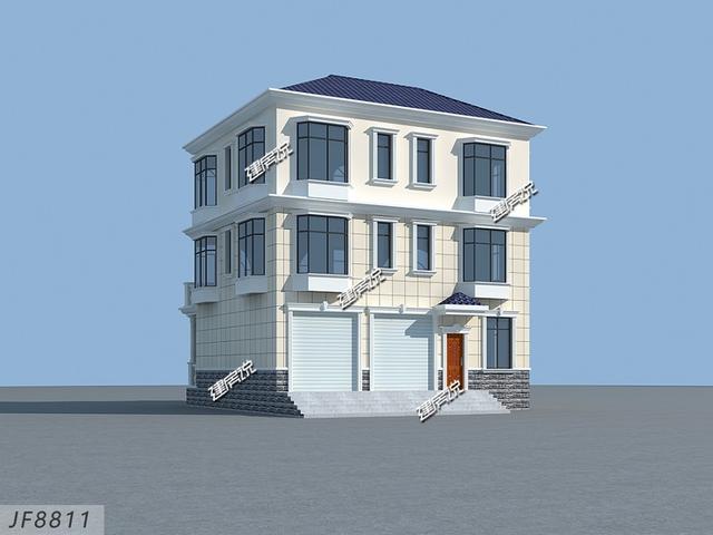 帶車庫的三層住宅設(shè)計(jì)圖，40萬蓋起，選這款戶型吃不了虧，美觀有面子。