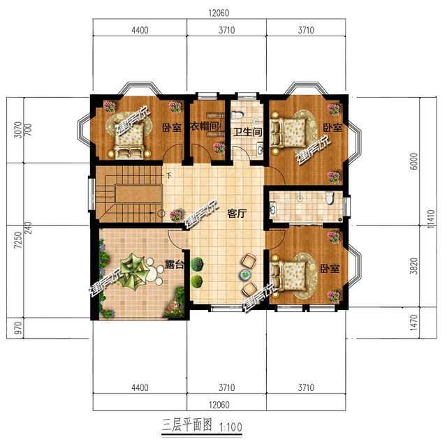帶車庫的三層住宅設(shè)計(jì)圖，40萬蓋起，選這款戶型吃不了虧，美觀有面子。