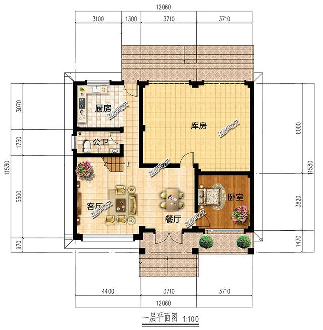 帶車庫的三層住宅設(shè)計(jì)圖，40萬蓋起，選這款戶型吃不了虧，美觀有面子。