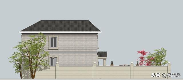 二層歐式別墅自建房，造價44萬，帶有庭院露臺，農(nóng)村自建劃算！