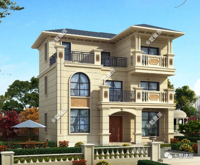 三層別墅，大氣婉約，精致絕美，露臺(tái)層層疊加，越看越喜歡。