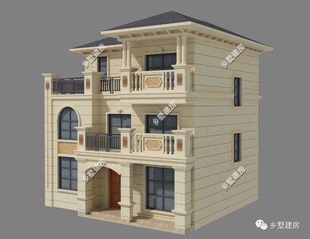 三層別墅，大氣婉約，精致絕美，露臺(tái)層層疊加，越看越喜歡。