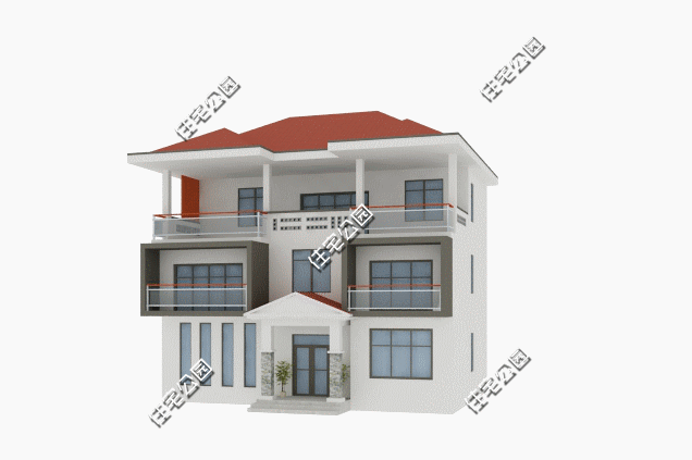 占地面積134平的三層別墅自建房，設(shè)計了6間臥室，足以滿足家人生活。