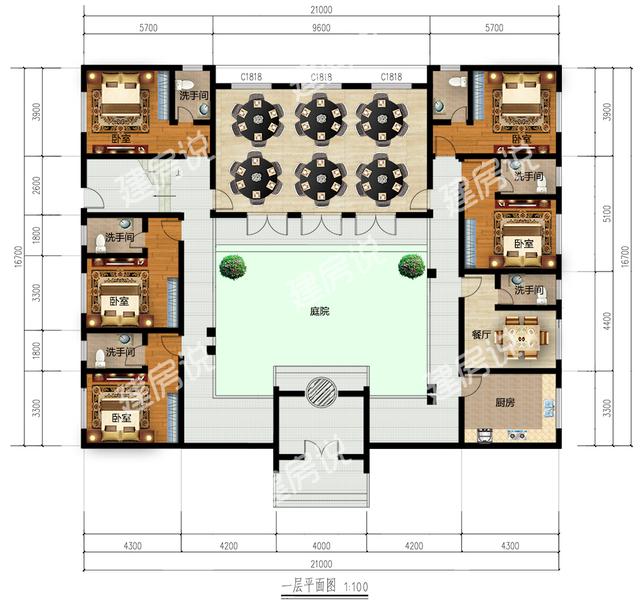 左右對稱的二層中式別墅，房子這樣建，讓你在村里揚(yáng)眉吐氣。