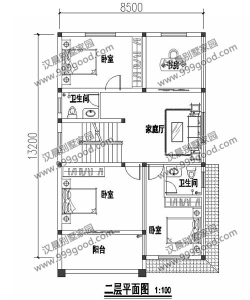 一側無窗的農村四層別墅設計圖，帶車庫和大露臺，漂亮極了。