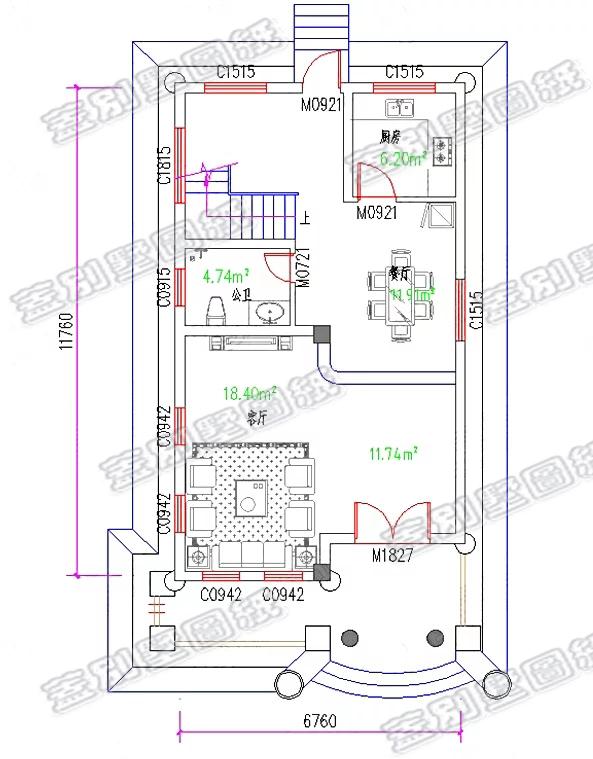二層半三層農(nóng)村別墅設(shè)計圖，占地僅80平，外觀豪華大氣，室內(nèi)合理布局